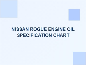 Nissan Rogue Engine Oil Specifications and Capacity Chart